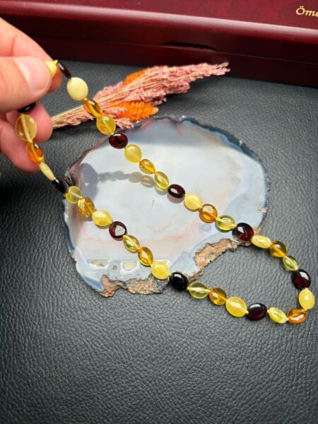 Damla Kehribar Yetişkin Kolye