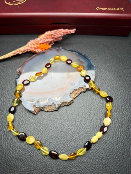 Damla Kehribar Yetişkin Kolye