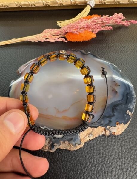 Rolex Küp Model Damla Kehribar Yetişkin Bileklik