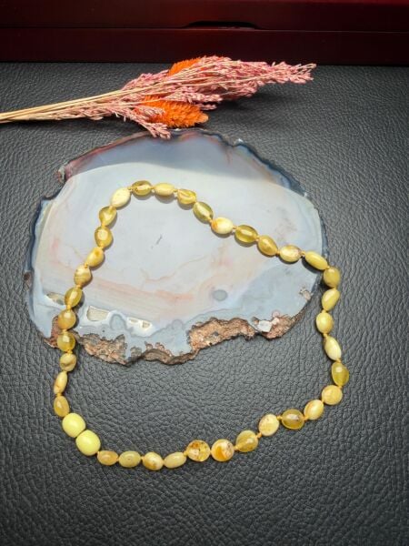 Damla Kehribar Bebek Diş Kolyesi