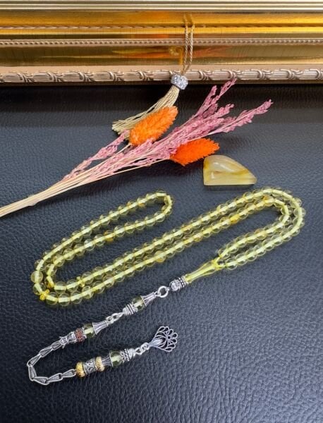 Küre Model Şeffaf 99'luk Rus Kaya Damla Kehribar Tesbih