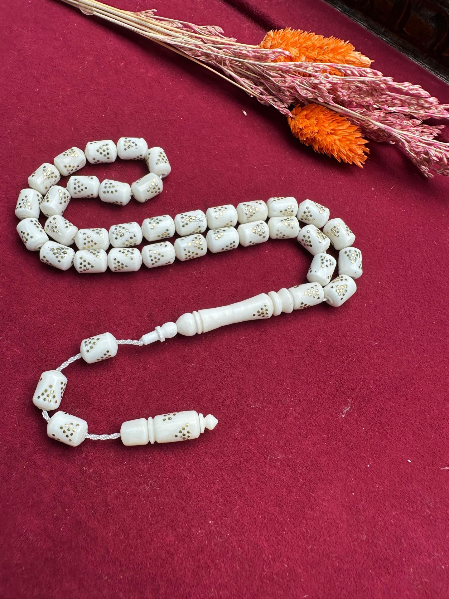 Kapsül Model Pirinç Çakım Deve Kemiği Tesbih