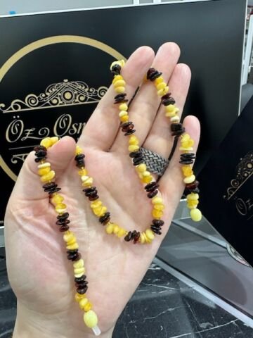 Kırıktaş Model Damla Kehribar Kolye