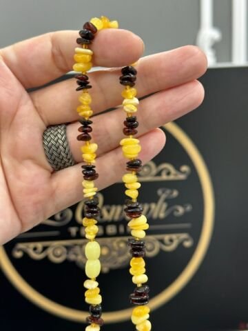 Kırıktaş Model Damla Kehribar Kolye