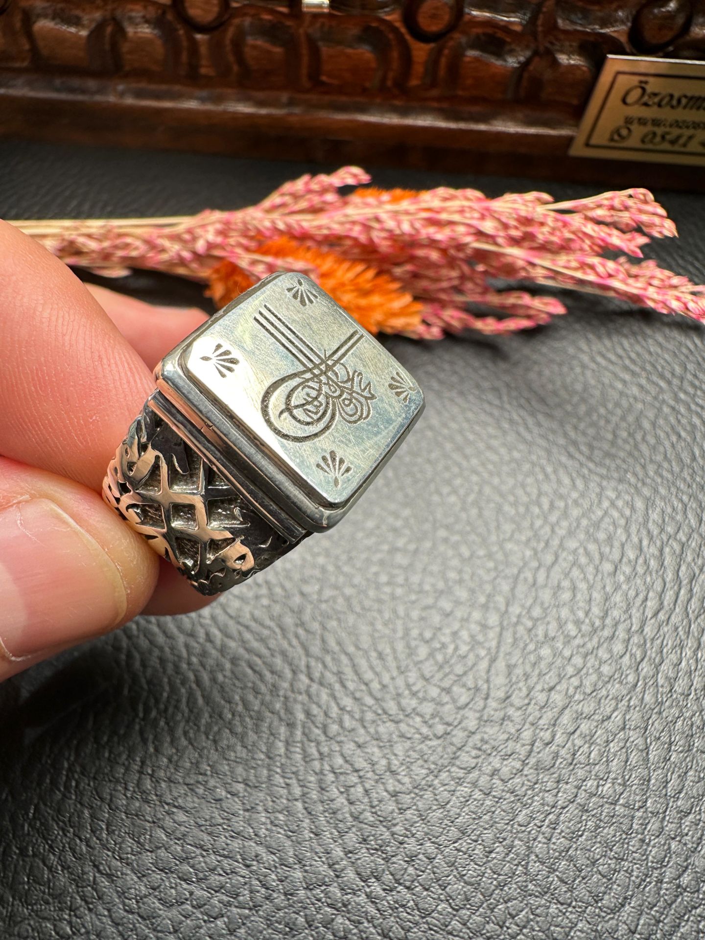Osmanlu Tuğralı Gümüş Yüzük