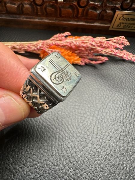 Osmanlu Tuğralı Gümüş Yüzük