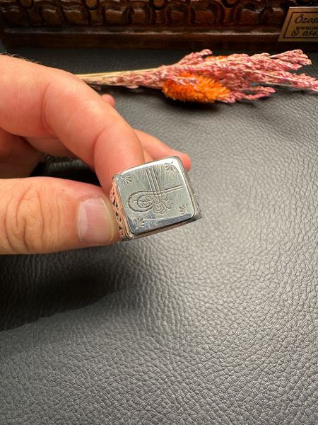 Osmanlu Tuğralı Gümüş Yüzük