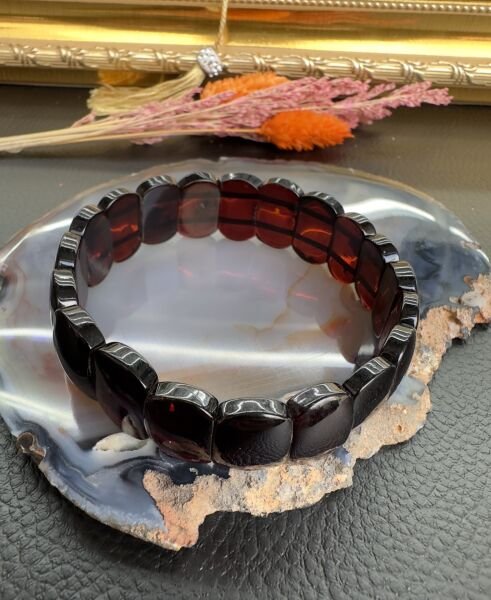 Rolex Model Damla Kehribar Bileklik