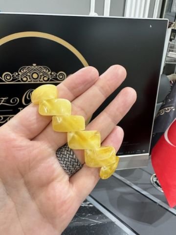Sarı Renk Baltık Damla Kehribar Bileklik