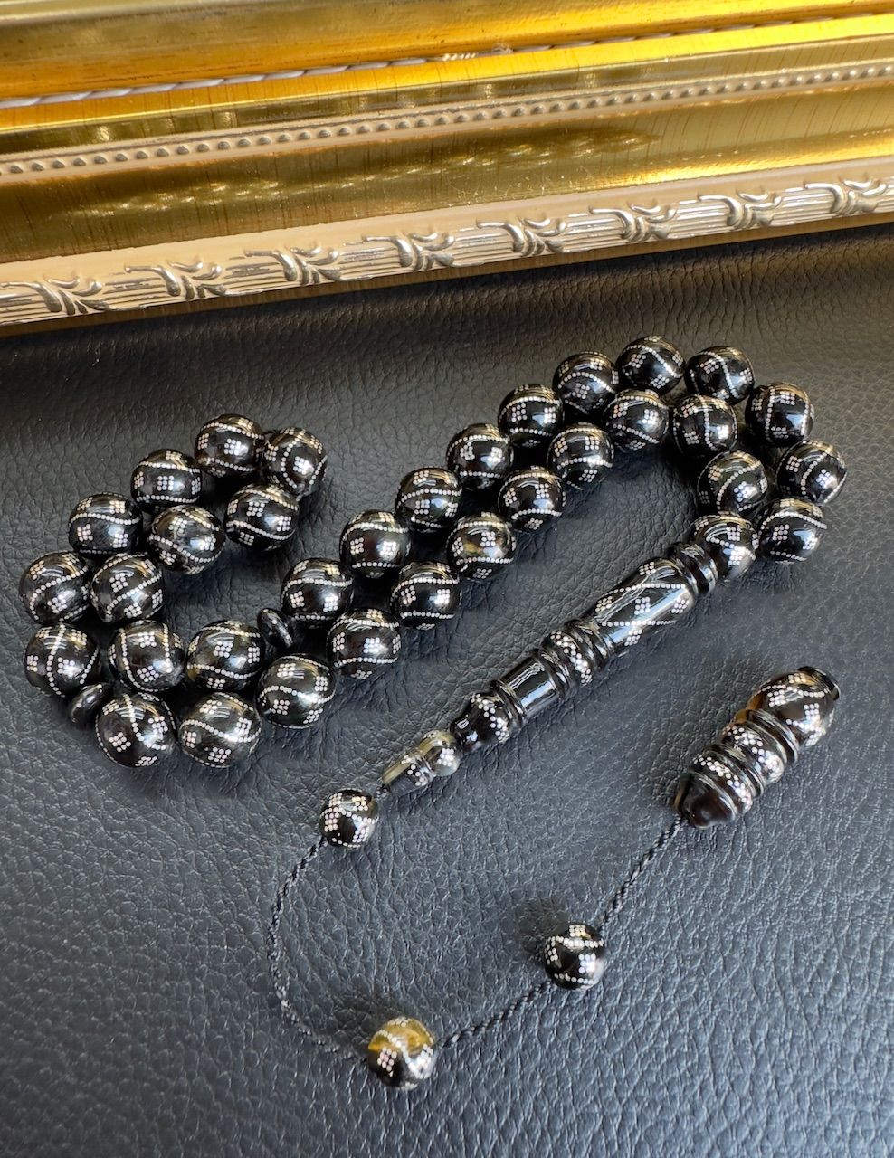 Armudi Model Gümüş İşlemeli Caretta Bağa Tesbih