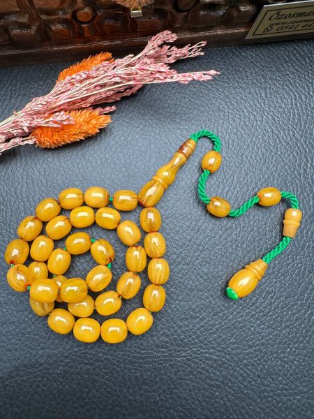 Emre Gürbüz Usta Dizayn Traşlı Osmanlı Sıkma Kehribar Tesbih