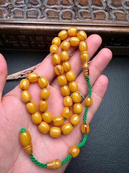 Emre Gürbüz Usta Dizayn Traşlı Osmanlı Sıkma Kehribar Tesbih