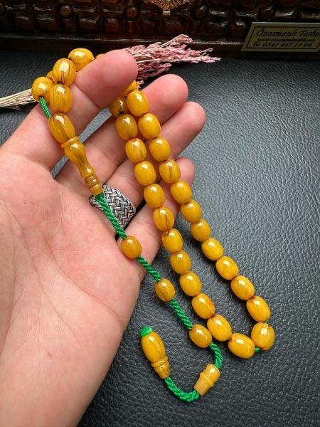 Emre Gürbüz Usta Dizayn Traşlı Osmanlı Sıkma Kehribar Tesbih