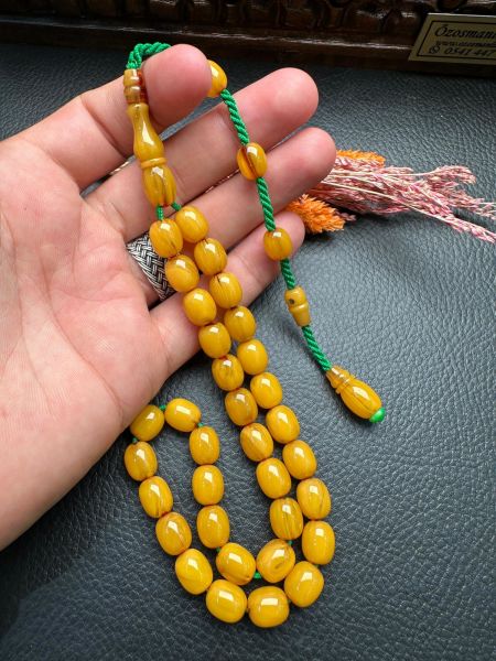 Emre Gürbüz Usta Dizayn Traşlı Osmanlı Sıkma Kehribar Tesbih