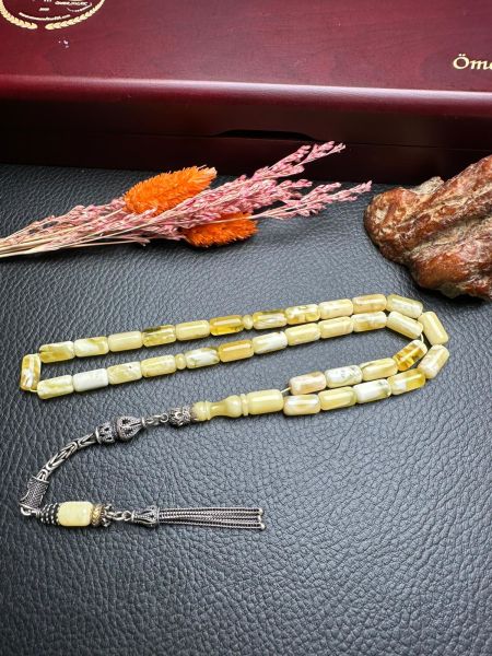 Kapsül Model Damla Kehribar Tesbih