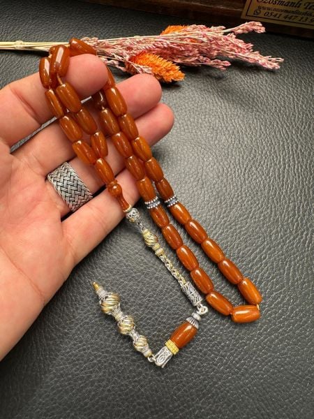 Kapsül Model Çubuk Sıkma Kehribar Tesbih