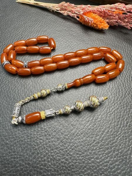 Kapsül Model Çubuk Sıkma Kehribar Tesbih