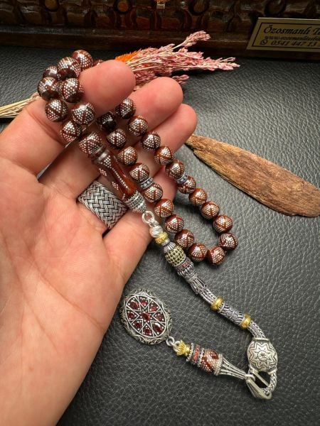 Küre Model Gümüş Çakım Kuka Tesbih