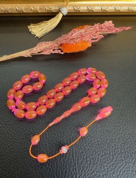 Beyzi Model Neon Pembe Renk Eski Alman Katalin Tesbih