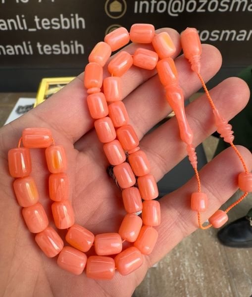 Kapsül Model Somon Renk Hareli Eski Alman Katalin Tesbih