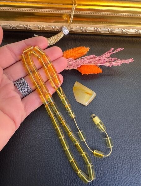 Kapsül Model Şeffaf Ukrayna Damla Kehribar Tesbih