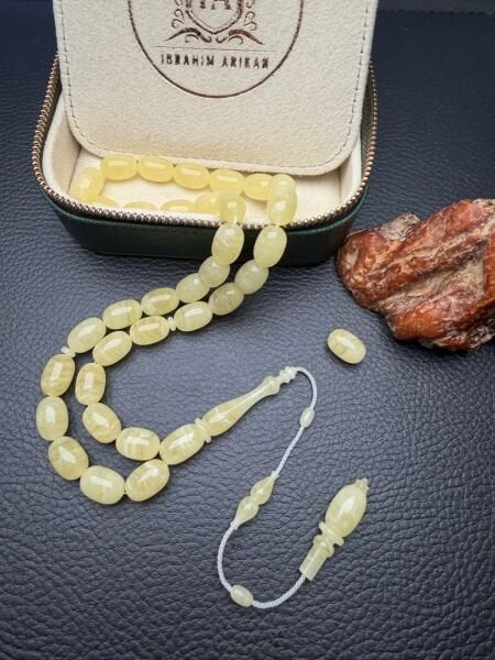 İbrahim Arıkan Usta İşçiliği Tek Kaya Damla Kehribar Tesbih