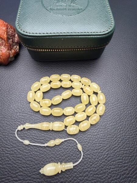 İbrahim Arıkan Usta İşçiliği Tek Kaya Damla Kehribar Tesbih