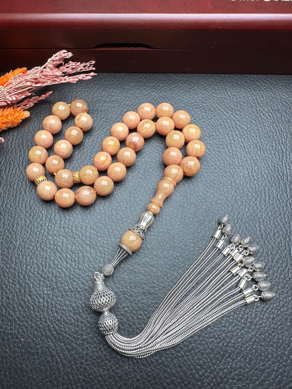 Küre Model Çubuk Sıkma Kehribar Tesbih