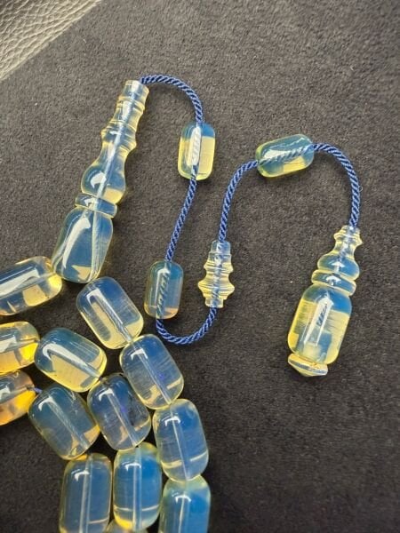 Umut Dinç Usta İşçiliği Tek Kaya Dominik Damla Kehribar Tesbih