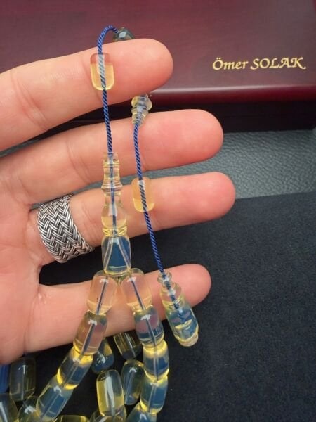 Umut Dinç Usta İşçiliği Tek Kaya Dominik Damla Kehribar Tesbih