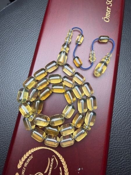 Umut Dinç Usta İşçiliği Tek Kaya Dominik Damla Kehribar Tesbih