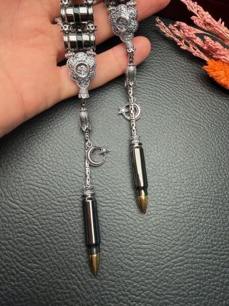 Mermi Model Gümüş Zaza Tesbih