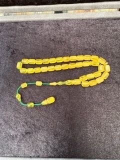 Bayram Bulut Yapımı Hareli Eski Osmanlı Sıkma Kehribar Tesbih