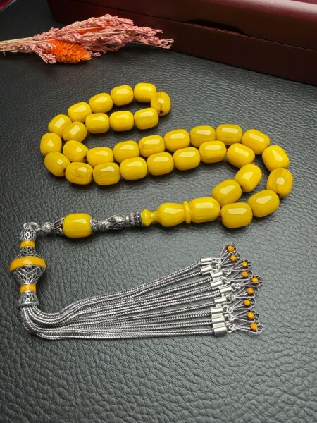 Kapsül Model Çubuk Sıkma Kehribar Tesbih