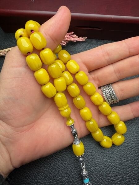 Kapsül Model Çubuk Sıkma Kehribar Tesbih