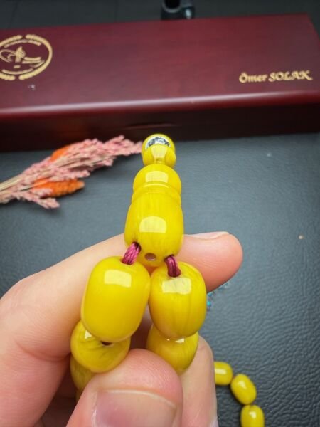 Kapsül Model Çubuk Sıkma Kehribar Tesbih