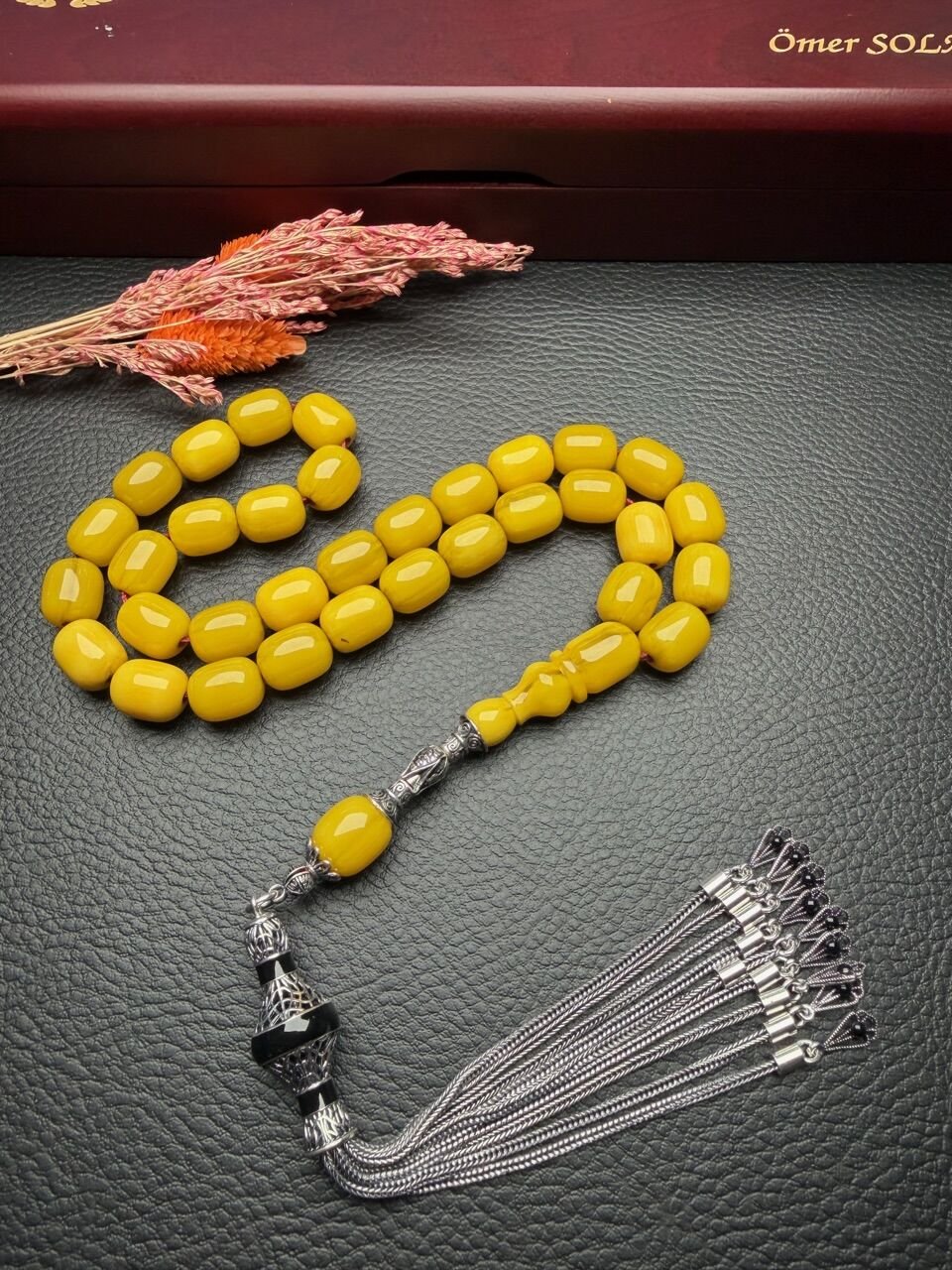 Kapsül Model Çubuk Sıkma Kehribar Tesbih