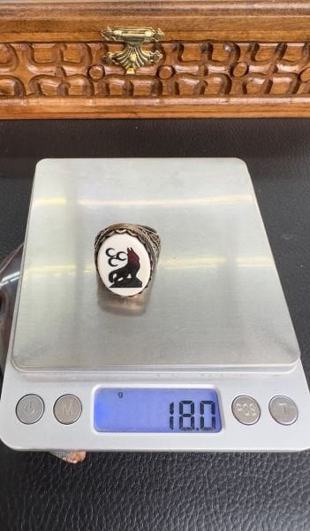 Fil Dişi Taşı Özel Tasarım Gümüş Yüzük