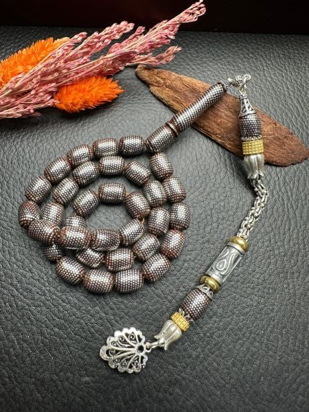 Kapsül Model Gümüş İşlemeli Kuka Tesbih