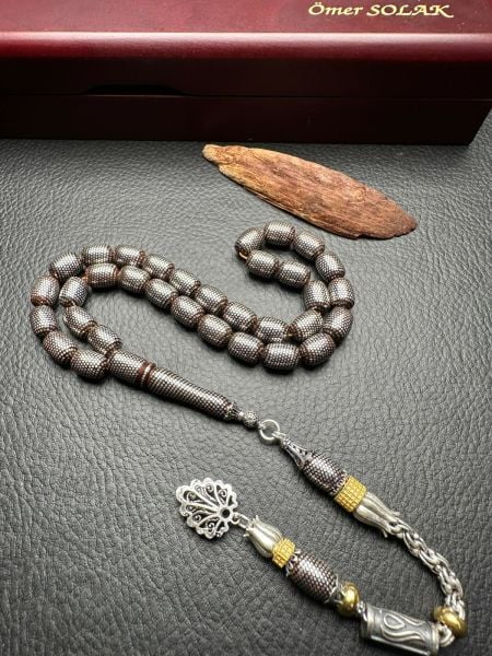 Kapsül Model Gümüş İşlemeli Kuka Tesbih