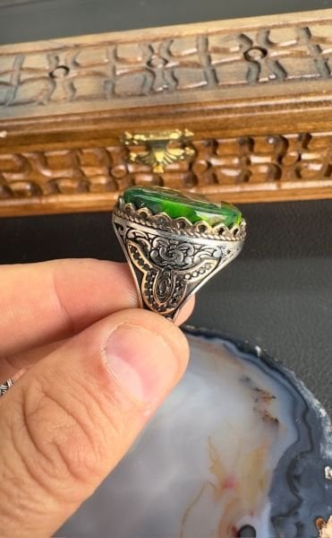 Opal Taşı Özel Tasarım Gümüş Yüzük