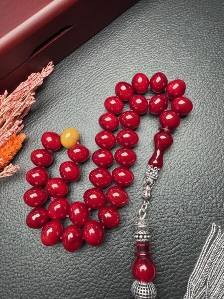 Armudi Model  Osmanlı Benzetme Sıkma Kehribar Tesbih