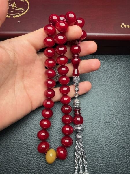 Armudi Model  Osmanlı Benzetme Sıkma Kehribar Tesbih