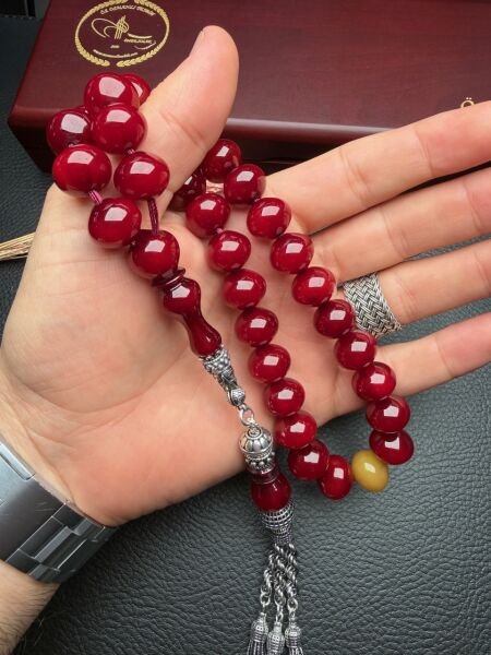 Armudi Model  Osmanlı Benzetme Sıkma Kehribar Tesbih