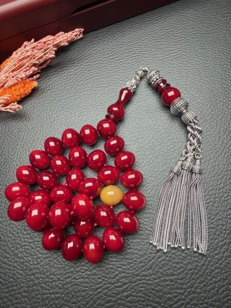 Armudi Model  Osmanlı Benzetme Sıkma Kehribar Tesbih