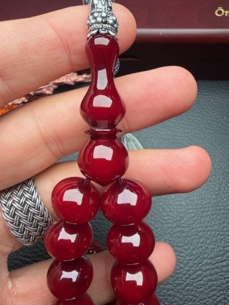 Armudi Model  Osmanlı Benzetme Sıkma Kehribar Tesbih