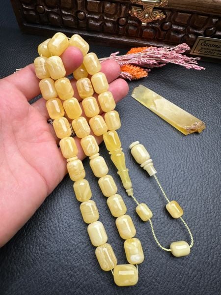 Kapsül Model Damla Kehribar Tesbih