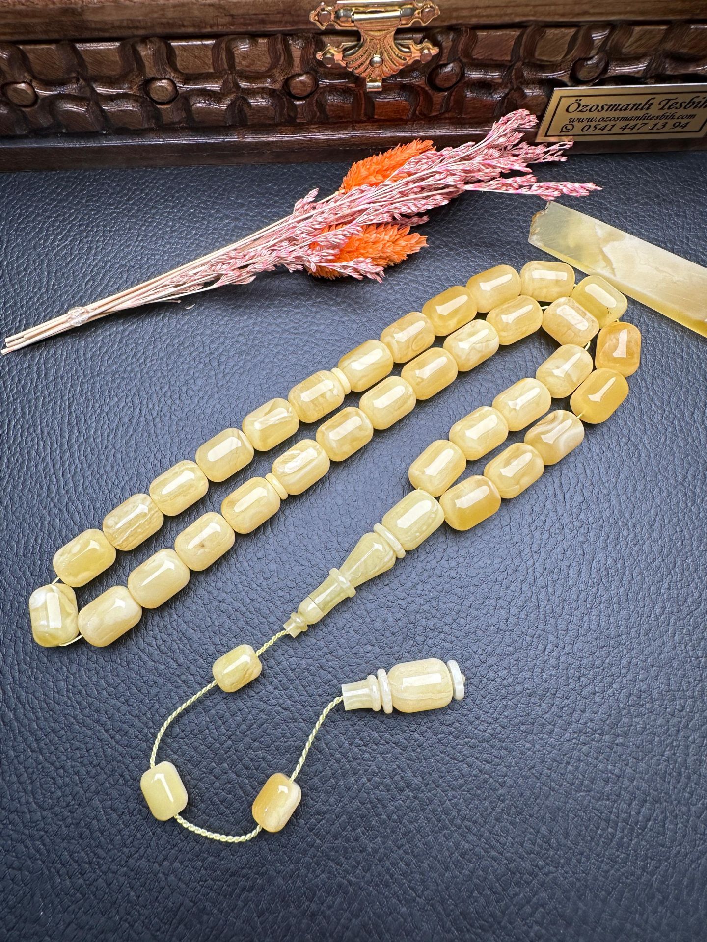 Kapsül Model Damla Kehribar Tesbih