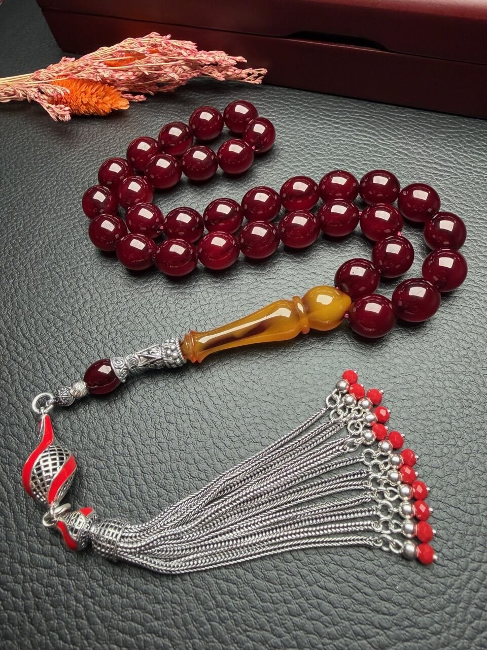 Beyzi Model  Osmanlı Benzetme Sıkma Kehribar Tesbih