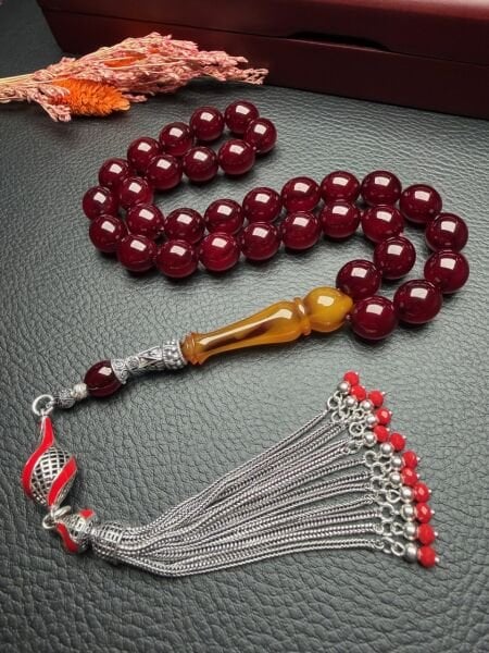 Beyzi Model  Osmanlı Benzetme Sıkma Kehribar Tesbih